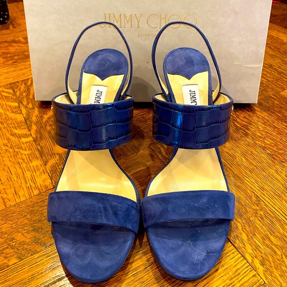 Jimmy Choo suede croc embossed slingback pumps - Picture 9 of 9